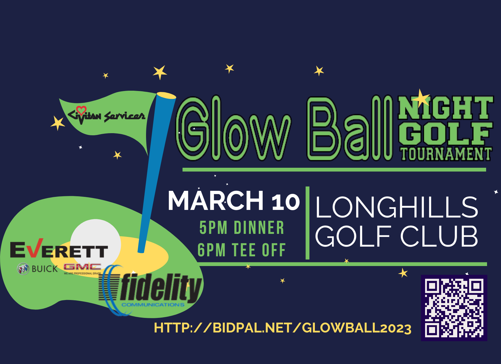 Original size Copy of Copy of dark blue and neon green golf fundraiser poster 4 5.5 in 3